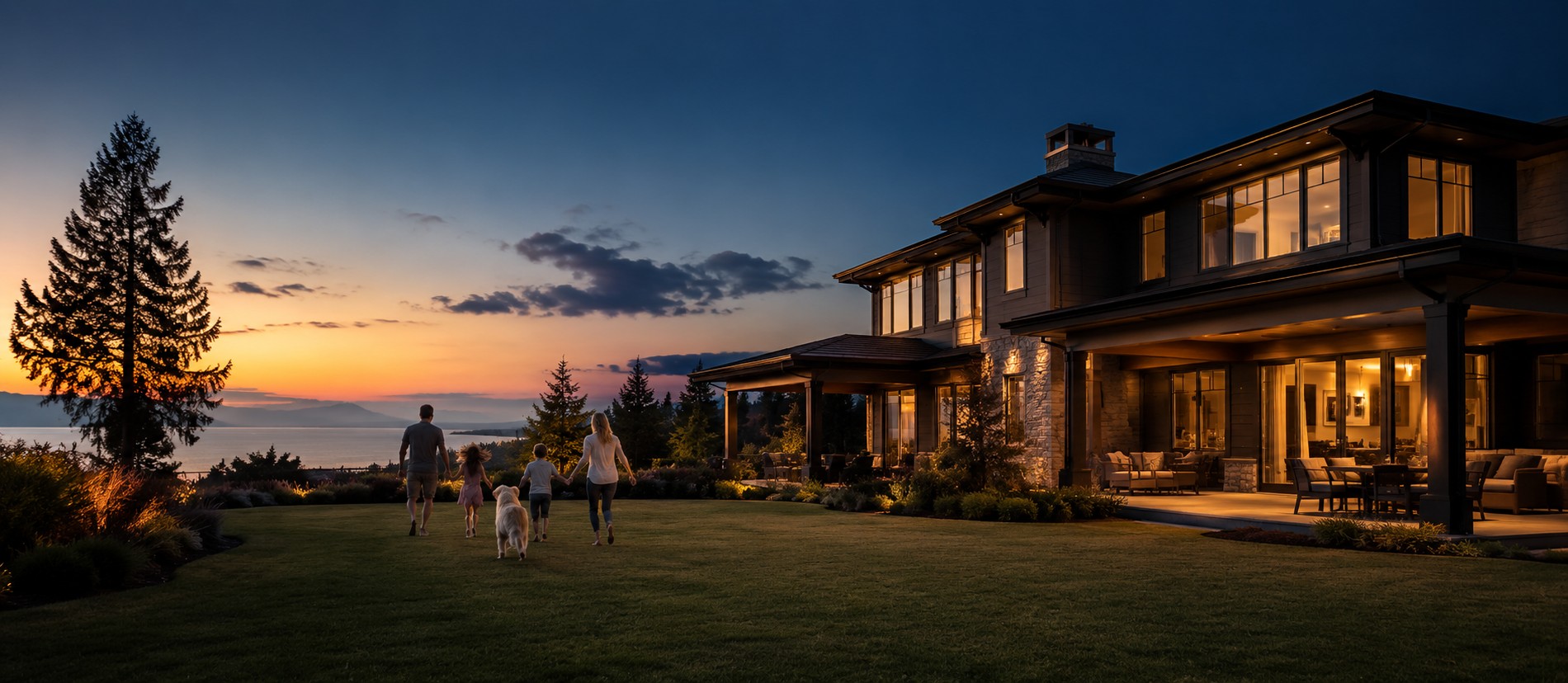 The household already operating — a family’s life continuing at the destination